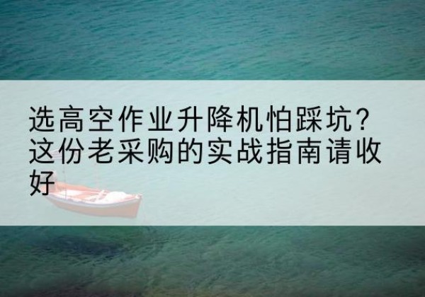 谷城高空作业升降机厂家推荐-选高空作业升降机怕踩坑？这份老采购的实战指南请收好