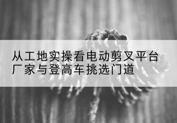 谷城电动剪叉升降平台厂家-从工地实操看电动剪叉平台厂家与登高车挑选门道